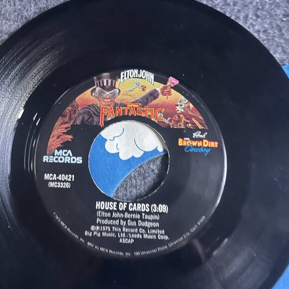 Lot of 2 Elton John 45 Vinyl Vintage Record 1970s Crocodile Rock Elderberry Wine - Picture 2 of 12